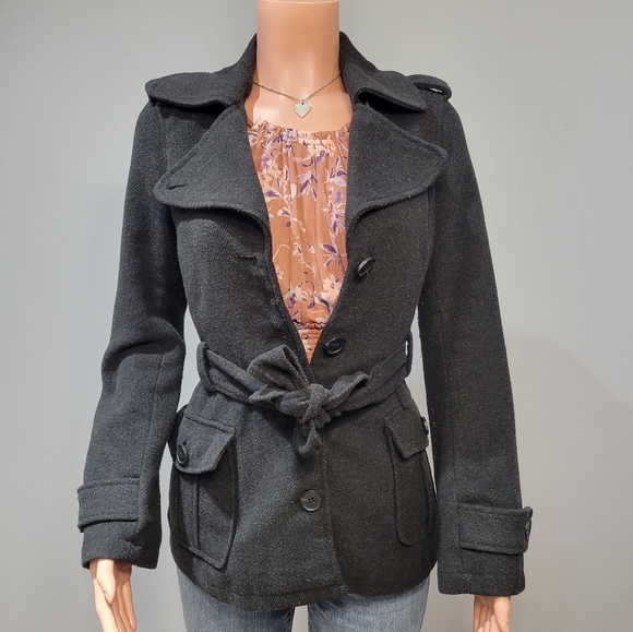 CONVERSE ⢠Gray Wool Pea Coat Size XS